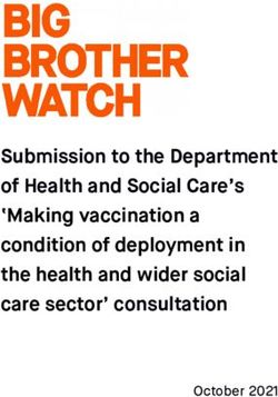 Submission to the Department of Health and Social Care's 'Making vaccination a condition of deployment in the health and wider social care sector' ...