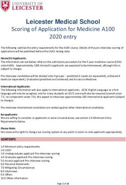 Scoring of Application for Medicine A100 2020 entry