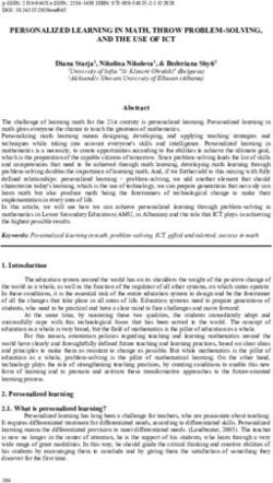 PERSONALIZED LEARNING IN MATH, THROW PROBLEM-SOLVING, AND THE USE OF ICT