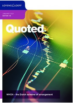 Quoted - WHOA - the Dutch scheme of arrangement - JANUARY 2021 EDITION 138 - Loyens & Loeff