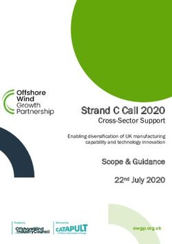 Strand C Call 2020 Cross-Sector Support Enabling diversification of UK manufacturing capability and technology innovation - Offshore ...