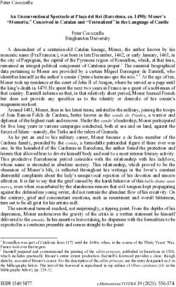 An Unconventional Spectacle at Pla&ccedil;a del Rei (Barcelona, ca. 1490): Moner's "Momer&iacute;a," Conceived in Catalan and "Textualized" in the Language of ...