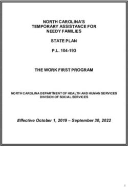 NORTH CAROLINA'S TEMPORARY ASSISTANCE FOR NEEDY FAMILIES STATE PLAN P.L. 104-193 THE WORK FIRST PROGRAM - Effective October 1, 2019 - September ...