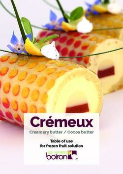 Cr&eacute;meux Creamery butter / Cocoa butter - Table of use for frozen fruit solution - Les vergers Boiron