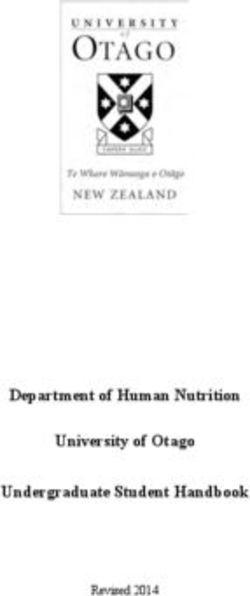 Department of Human Nutrition University of Otago Undergraduate Student Handbook - Revised 2014