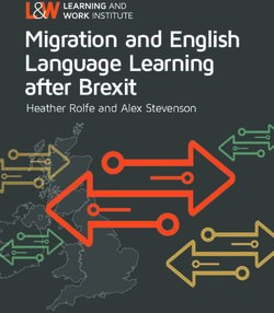 Migration and English Language Learning after Brexit - Heather Rolfe and Alex Stevenson