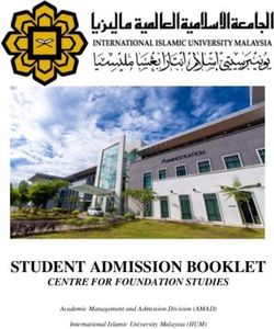 STUDENT ADMISSION BOOKLET - CENTRE FOR FOUNDATION STUDIES - International Islamic ...