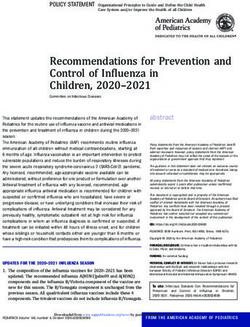 Recommendations for Prevention and Control of Influenza in Children, 2020-2021