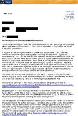 Response to your request for official information