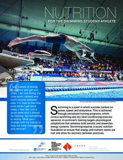 NUTRITION FOR THE SWIMMING STUDENT-ATHLETE - CPSDA