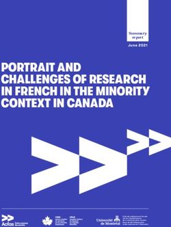 PORTRAIT AND CHALLENGES OF RESEARCH IN FRENCH IN THE MINORITY CONTEXT IN CANADA - Summary report