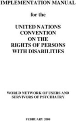 IMPLEMENTATION MANUAL UNITED NATIONS CONVENTION ON THE RIGHTS OF PERSONS WITH DISABILITIES - for the - WORLD NETWORK OF USERS AND SURVIVORS OF ...