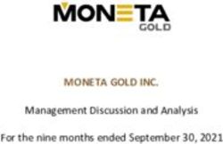 MONETA GOLD INC. Management Discussion and Analysis For the nine months ended September 30, 2021