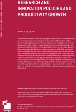 RESEARCH AND INNOVATION POLICIES AND PRODUCTIVITY GROWTH