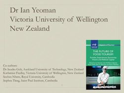 Dr Ian Yeoman Victoria University of Wellington New Zealand - World Tourism Organization UNWTO