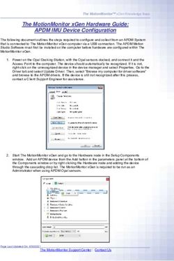 The MotionMonitor xGen Hardware Guide: APDM IMU Device Configuration