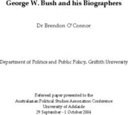 George W. Bush and his Biographers - Dr Brendon O'Connor Department of Politics and Public Policy, Griffith University