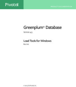 Greenplum Database Load Tools for Windows - Rev: A01 - PRODUCT DOCUMENTATION