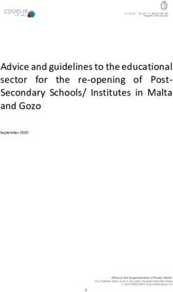 Advice and guidelines to the educational sector for the re-opening of Post-Secondary Schools/ Institutes in Malta and Gozo - Ministry for Health ...