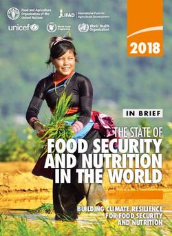 FOOD SECURITY AND NUTRITION IN THE WORLD - THE STATE OF IN BRIEF 2018 - FAO