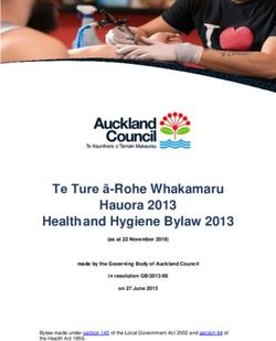 Te Ture ā-Rohe Whakamaru Hauora 2013 Health and Hygiene Bylaw 2013 - Auckland Council