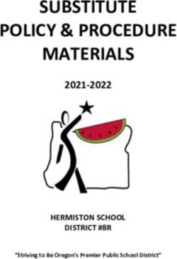 SUBSTITUTE POLICY & PROCEDURE MATERIALS - 2021-2022 HERMISTON SCHOOL DISTRICT #8R