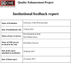 Institutional feedback report - Quality Enhancement Project - Council on Higher Education