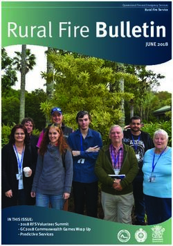 Rural Fire Bulletin JUNE 2018 - IN THIS ISSUE: June 2018 Edition