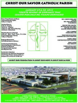 CHRIST OUR SAVIOR CATHOLIC PARISH - JANUARY 29 & 30, 2022 FOURTH SUNDAY OF ORDINARY TIME CUARTO DOMINGO DEL TIEMPO ORDINARIO