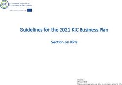 Guidelines for the 2021 KIC Business Plan - Section on KPIs - Climate-KIC