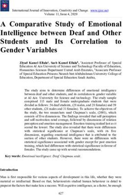 A Comparative Study of Emotional Intelligence between Deaf and Other Students and Its Correlation to Gender Variables - IJICC