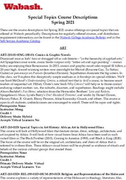 Special Topics Course Descriptions Spring 2021 - Wabash ...