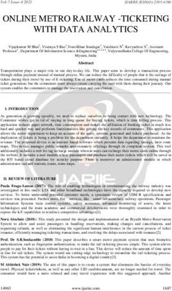 ONLINE METRO RAILWAY -TICKETING WITH DATA ANALYTICS