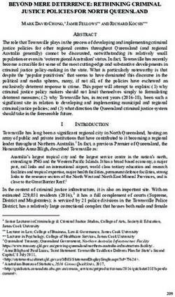 BEYOND MERE DETERRENCE: RETHINKING CRIMINAL JUSTICE POLICIES FOR NORTH QUEENSLAND - AustLII