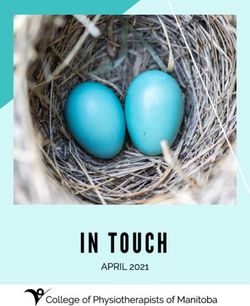 IN TOUCH APRIL 2021 College of Physiotherapists of Manitoba