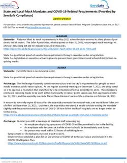 State and Local Mask Mandates and COVID-19 Related Requirements (Provided by ServSafe Compliance)