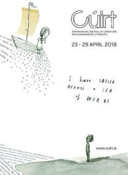 23 29 APRIL 2018 - www.cuirt.ie - C&uacute;irt International Festival of Literature