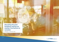 Decoding the post lockdown eating out market: five factors to consider - Whitepaper / September 2020
