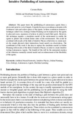 Intuitive Pathfinding of Autonomous Agents - CEUR Workshop ...