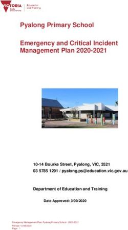 Pyalong Primary School Emergency and Critical Incident Management Plan 2020-2021
