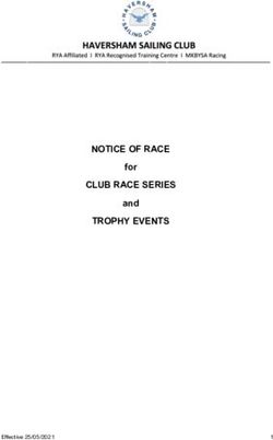 NOTICE OF RACE CLUB RACE SERIES TROPHY EVENTS - for and - Effective 25/05/2021