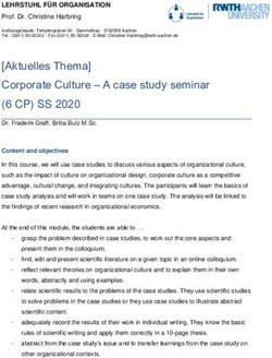 Aktuelles Thema Corporate Culture - A case study seminar - (6 CP) SS 2020 - RWTH AACHEN ...