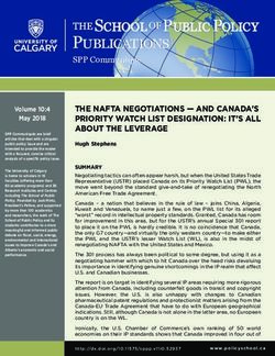 THE NAFTA NEGOTIATIONS - AND CANADA'S PRIORITY WATCH LIST DESIGNATION: IT'S ALL ABOUT THE LEVERAGE - School of Public Policy