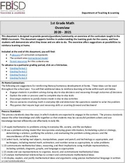 1st Grade Math Overview 2020 2021 - Fort Bend ISD