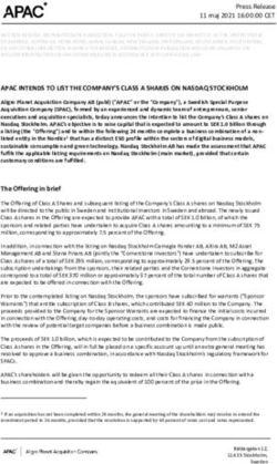 APAC INTENDS TO LIST THE COMPANY'S CLASS A SHARES ON NASDAQ STOCKHOLM