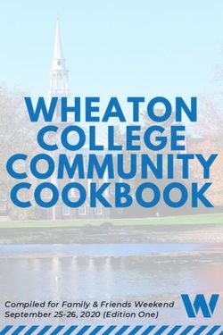 WHEATON COLLEGE COMMUNITY COOKBOOK - Compiled for Family & Friends Weekend September 25-26, 2020 (Edition One)
