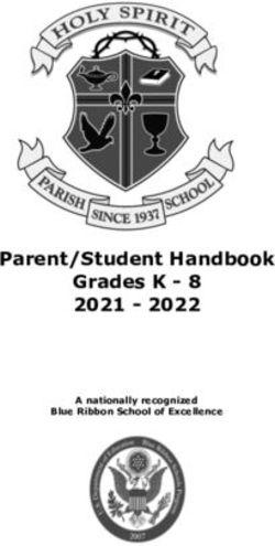 Parent/Student Handbook Grades K 8 2021 - 2022 - Holy Spirit ...