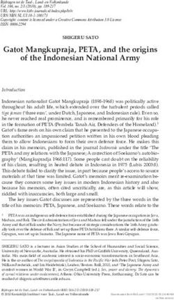 Gatot mangkupraja, PetA, and the origins of the indonesian national Army - Brill