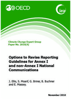 Options to Revise Reporting Guidelines for Annex I and non-Annex I National Communications
