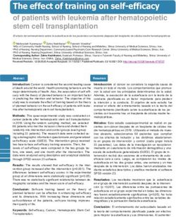 The effect of training on self-efficacy - of patients with leukemia after hematopoietic stem cell transplantation - REVISTA AVFT.COM